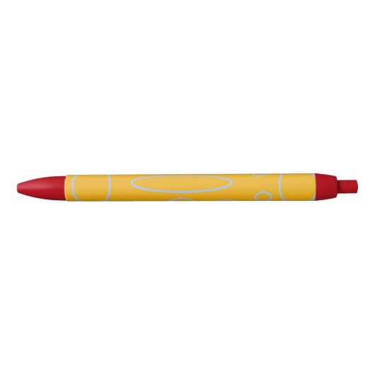 オレンジ色のジオメトリ上の円ループ 青ボールペン (正面)