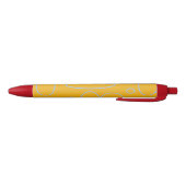 オレンジ色のジオメトリ上の円ループ 青ボールペン (ボトム)