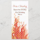 オレンジ色のジオメト結婚リ三角形のメニューカード メニュー (正面)
