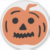 オレンジ色のジャック・オ・ランタン ハロウィン パンプキン シール (正面)