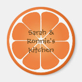 オレンジ色のジューシーなフルーツスライスのラウンドマグネットパーティーの好意 マグネット (正面)