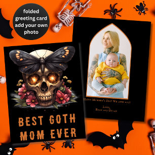 オレンジ色のスカルモス ゴスロリママ母の日 カード
