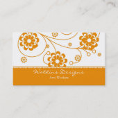 オレンジ色のスクロール開花名刺 名刺 (正面)