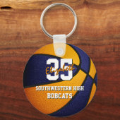 オレンジ色のスクールバスケットチームカラー キーホルダー (裏面)