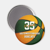 オレンジ色のスクールバスケットチームカラー マグネット (正面/裏面)