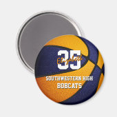 オレンジ色のスクールバスケットチームカラー マグネット (正面/裏面)