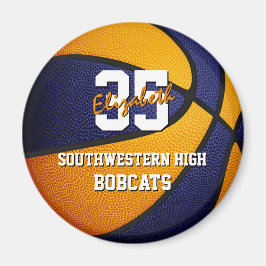 オレンジ色のスクールバスケットチームカラー マグネット