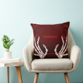 オレンジ色のスケルトンハンド クッション (椅子)