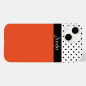 オレンジ色のスタイルドットで白黒をパーソナライズ Case-Mate iPhoneケース (裏面 (横))