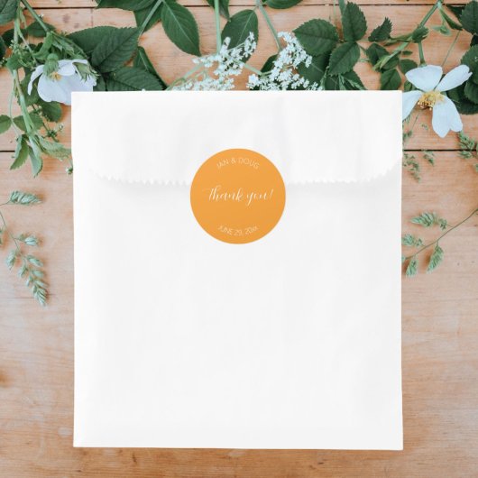 オレンジ色のスタイル結婚化の感謝 ラウンドシール