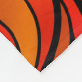 オレンジ色のステンドグラス抽象芸術 フリースブランケット (角)