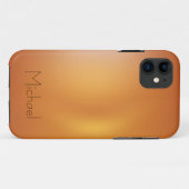 オレンジ色のステンレススチールメタルルック Case-Mate iPhoneケース (裏面(横))