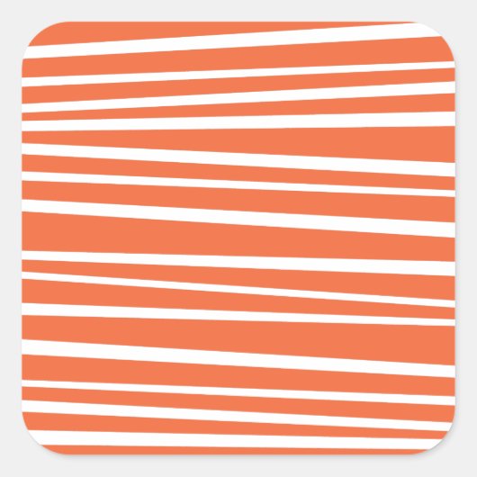 オレンジ色のストライプステッカー スクエアシール (正面)