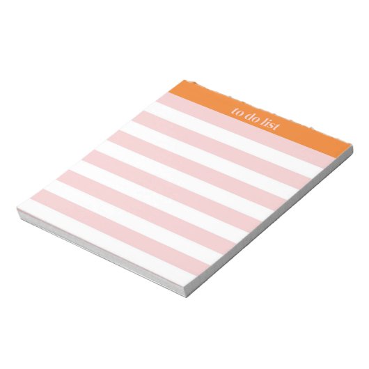 オレンジ色のストライプピンク色のTo-Doリストタススタイリッシュクプランナー ノートパッド (回転)