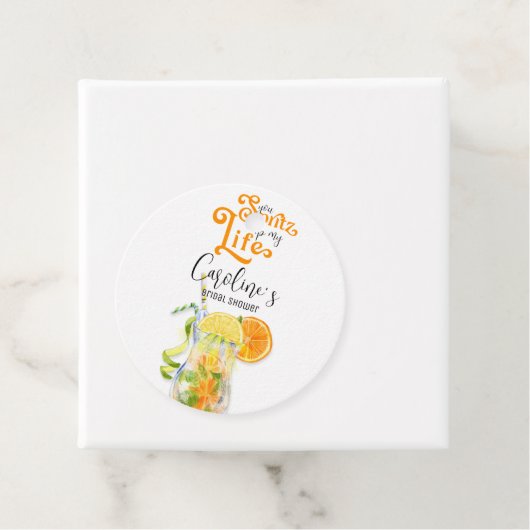 オレンジ色のスパイシーなイタリアンウェディングシャワー　アペロールスプリッツ フェイバータグ (インサイチュ)