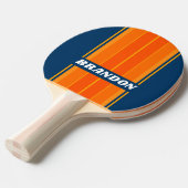 オレンジ色のスプラッシュストライプボードの名前 卓球ラケット (正面アングル)