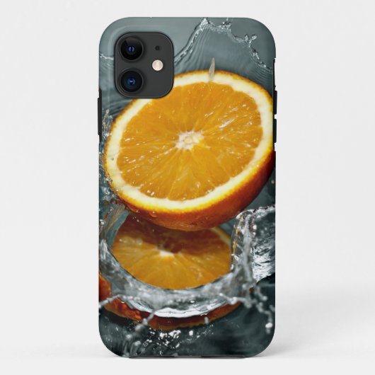 オレンジ色のスプラッシュiPhoneケース Case-Mate iPhoneケース (裏面)