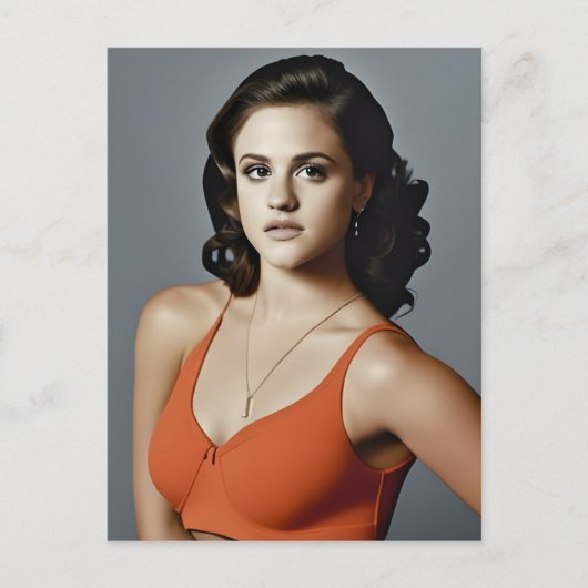 オレンジ色のスポーツブラの女性 ポストカード