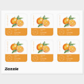 オレンジ色のスモールビジネスラベル スクエアシール (シート)