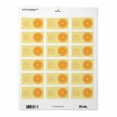 オレンジ色のスライスとカスタムのアドレス情報 ラベル (フルシート)