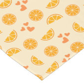 オレンジ色のスライスとハート ショートテーブルランナー (コーナー)