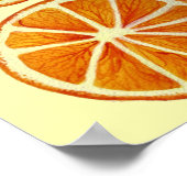 オレンジ色のスライスのマクロフルーツアートポップ・アートの。 ポスター (角)