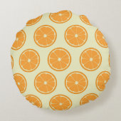 オレンジ色のスライスパターン ラウンドクッション (裏面)
