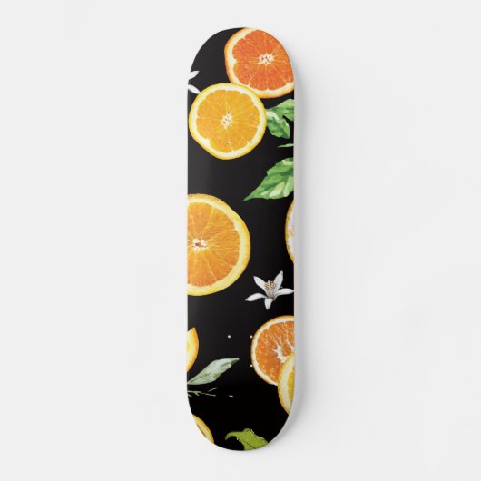 オレンジ色のスライス2 #pattern #trendy #style スケートボード (正面)