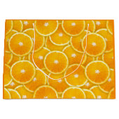 オレンジ色のスライス ラージペーパーバッグ (正面)