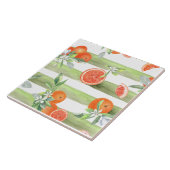 オレンジ色のスライス(緑ストライプ) タイル (側面)