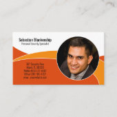 オレンジ色のセキュリティカスタムプロフェッショナル写真QRコード 名刺 (正面)