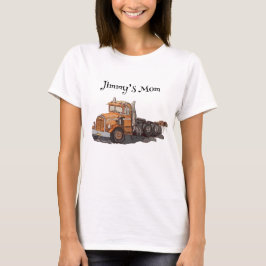 オレンジ色のセミトラックの少年誕生日パーティー Tシャツ