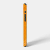 オレンジ色のセメント表面、抽象芸術パターン背景 iPhoneケース (左側面)