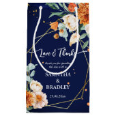 オレンジ色のセージの花ネイビー感謝していブ・ブルー スモールペーパーバッグ (正面)