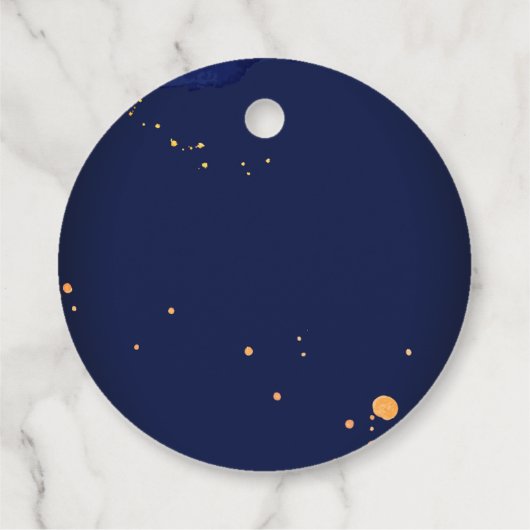 オレンジ色のセージの花ネイビー感謝していブ・ブルー フェイバータグ (裏面)