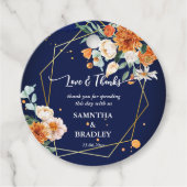 オレンジ色のセージの花ネイビー感謝していブ・ブルー フェイバータグ (正面)