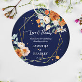 オレンジ色のセージの花ネイビー感謝していブ・ブルー フェイバータグ