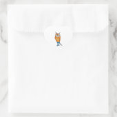 オレンジ色のセーターとブルーを着たメガネのかわいい猫 ハートシール (バッグ)