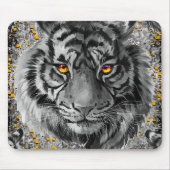 オレンジ色のタイガーアイズカラフル- Tiger Mouse pad マウスパッド (正面)