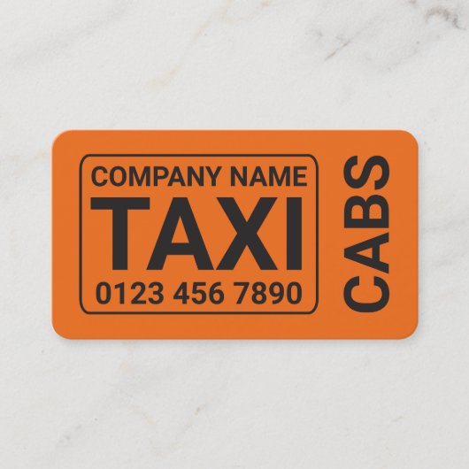 オレンジ色のタクシー 名刺 (正面)