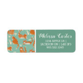 オレンジ色のタビー猫が物を倒す ラベル (正面)