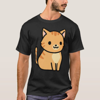 オレンジ色のタビー猫シール Tシャツ