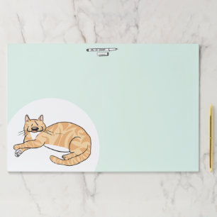 オレンジ色のタビー猫メモ ペーパーパッド