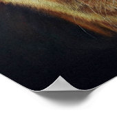 オレンジ色のタビー猫「ステイ・ストロング」カラーの鉛筆アート ポスター (角)