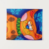 オレンジ色のタビー猫 タペストリー (正面(横))