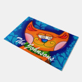 オレンジ色のタビー猫 ドアマット (アングル)