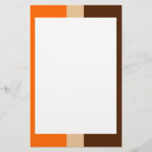 オレンジ色のタンと茶色の文縁ど具。 便箋 (正面)