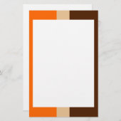 オレンジ色のタンと茶色の文縁ど具。 便箋 (正面/裏面)