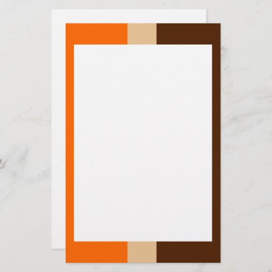 オレンジ色のタンと茶色の文縁ど具。 便箋 (正面/裏面)