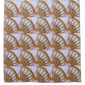 オレンジ色のタンアーキテクチャファン シャワーカーテン (正面)